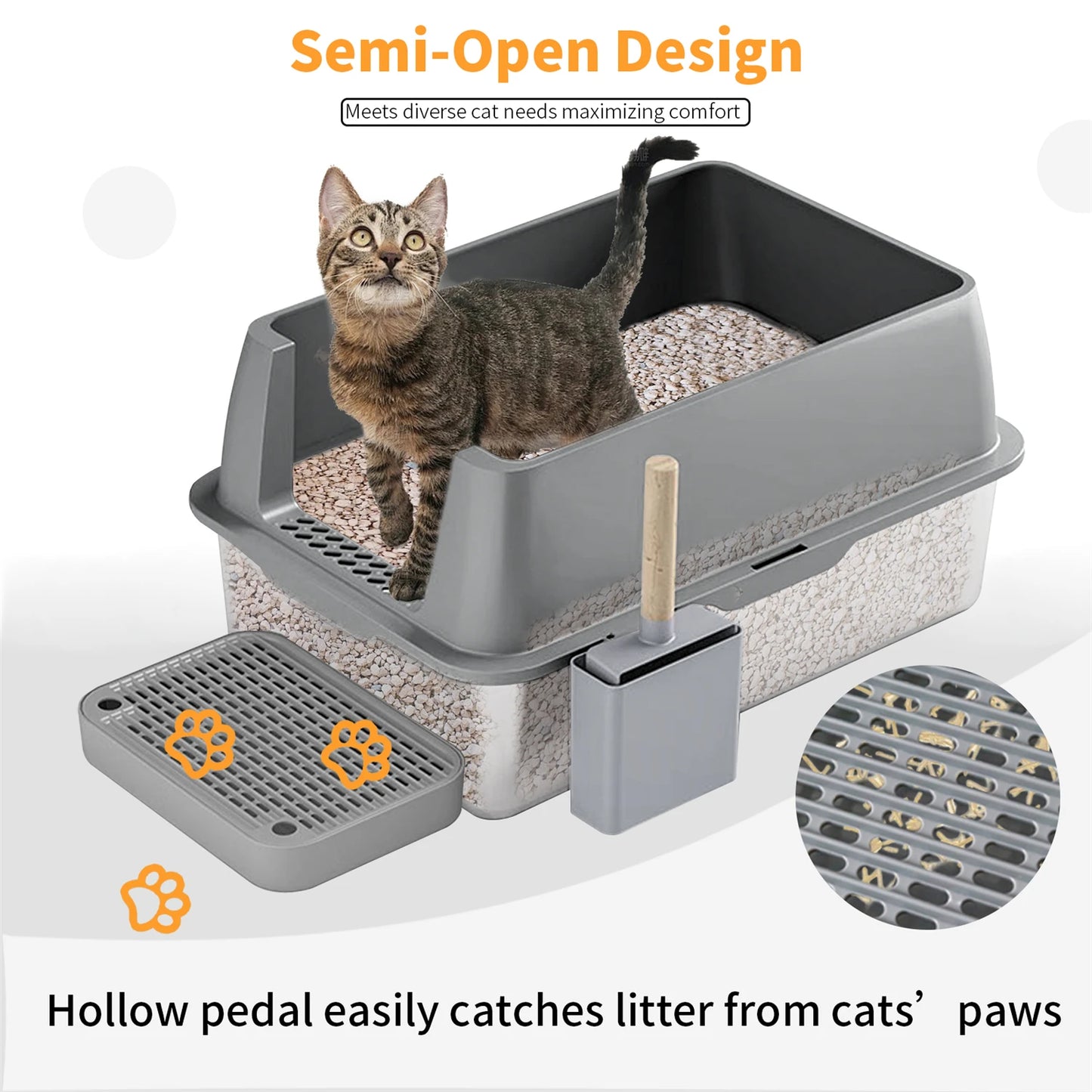 Stainless Steel Cat Litter Box With Lid For Large Cats