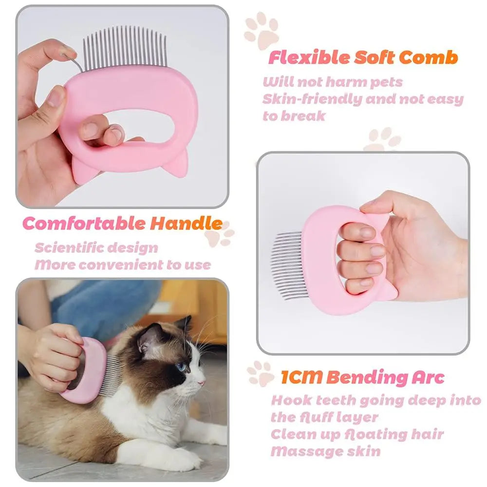 Cat Deshedding Massage Comb 2 In 1 Gentle Grooming Tool