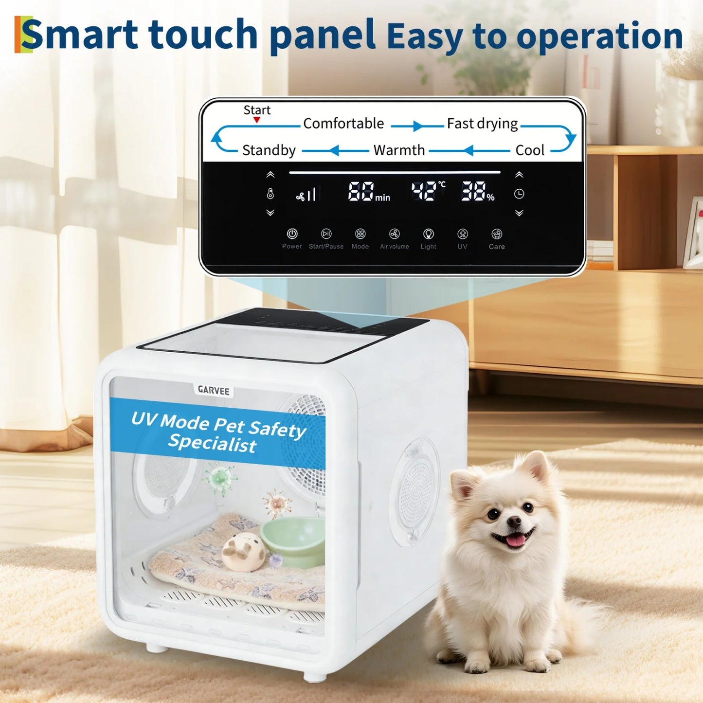 HiMISS Automatic Pet Drying Box 360 Degree Smart Temperature Control