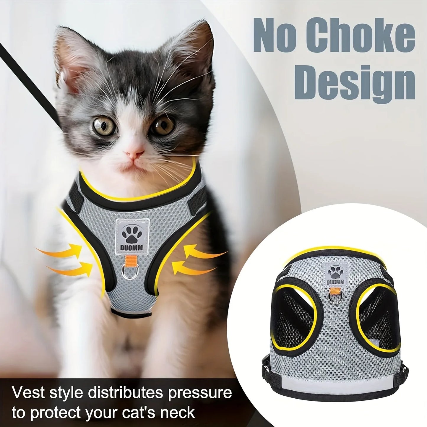 Cats Pet Collar and Harness Kitten Accessories Set