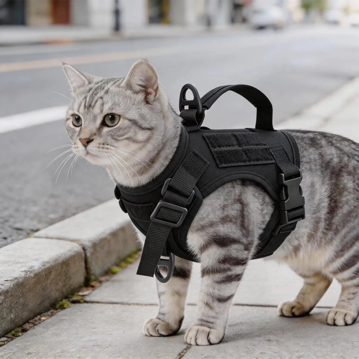 Tactical Cat Harness And Leash Set With Escape Proof Mesh