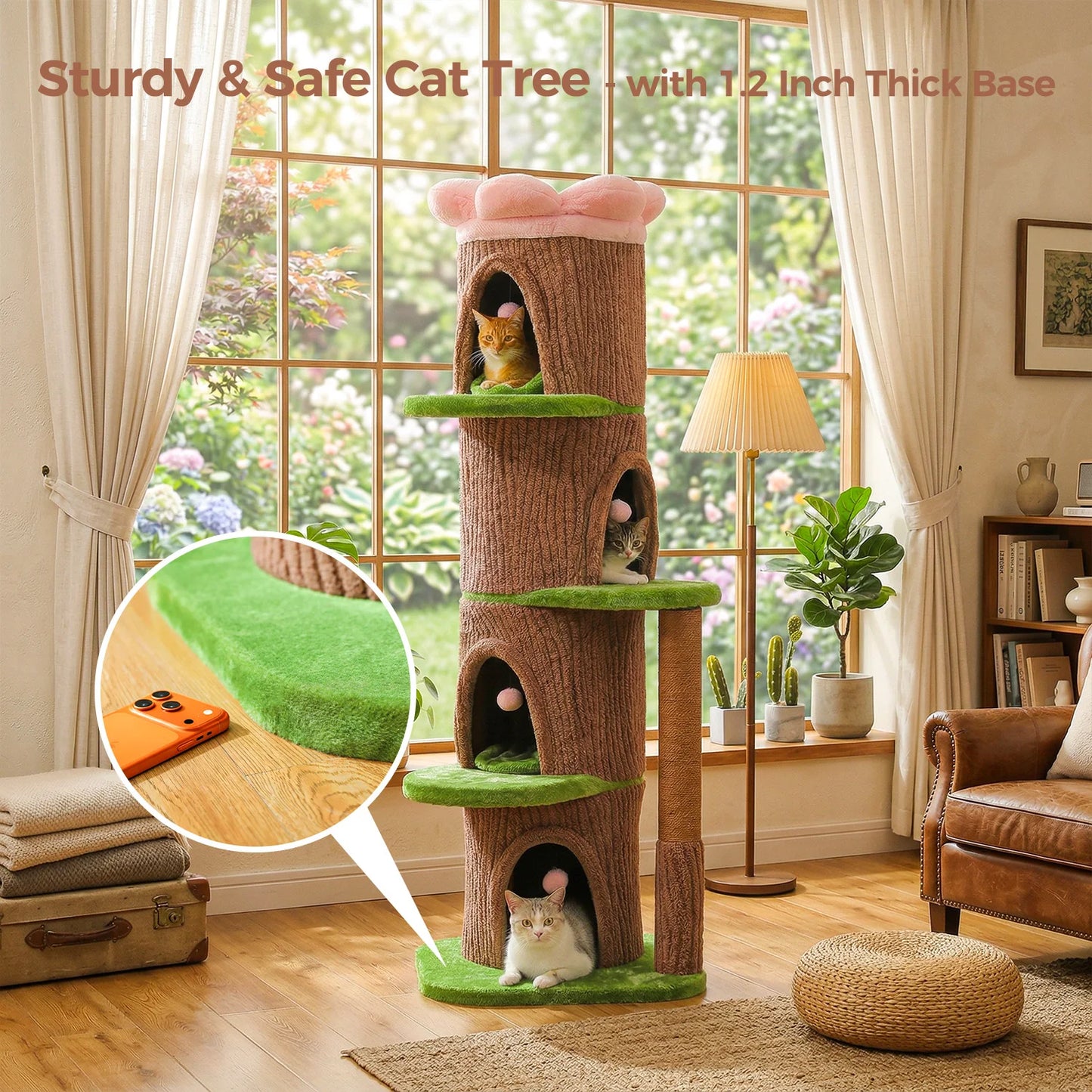 PAWZ Road Large Cat Tree Tower With 4 Luxurious Condos
