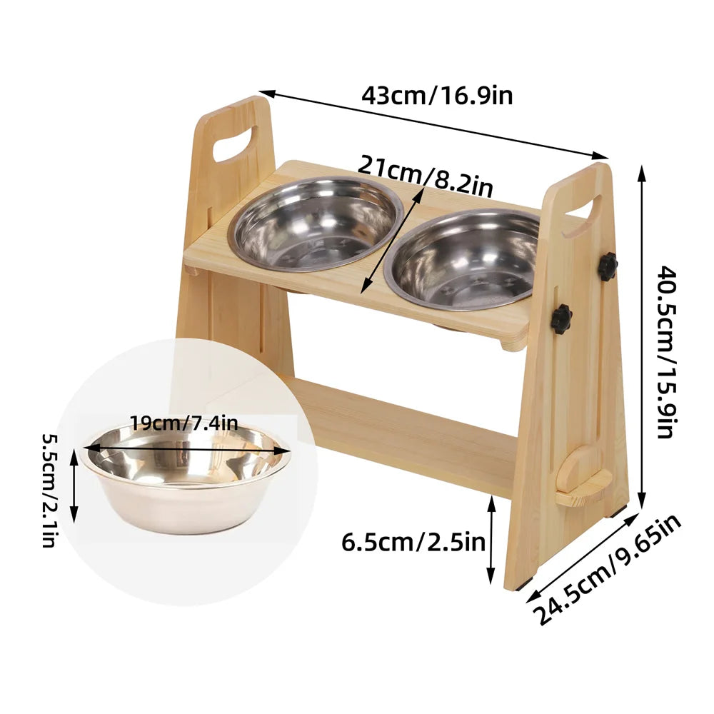 Height Adjustable Elevated Dog Bowls Stand For All Dogs