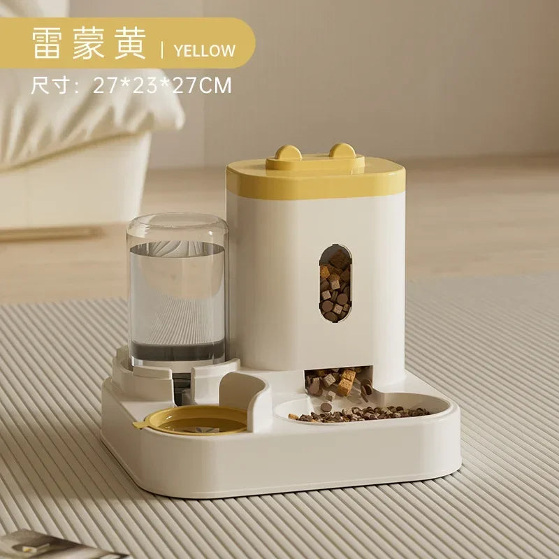 Automatic Pet Feeder And Water Fountain Bowl With Large Capacity
