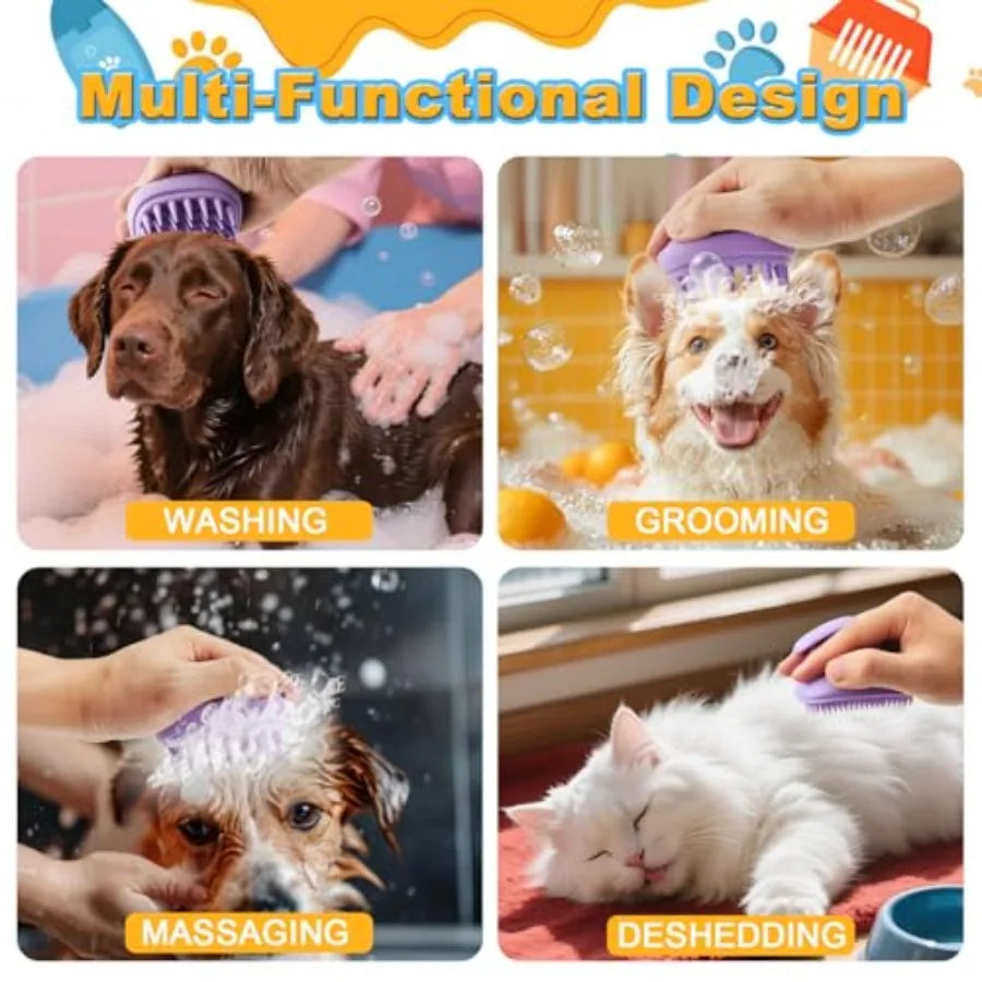 Premium Silicone Dog Grooming Brush For Bath And Massage Care