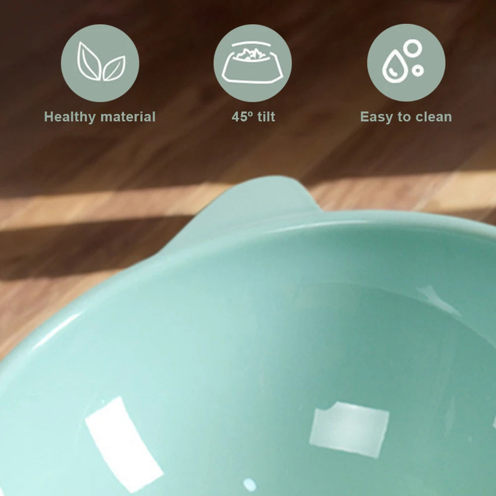 ALLOYSEED Tilted Elevated Cat Food Bowl Non Slip Ergonomic Dish