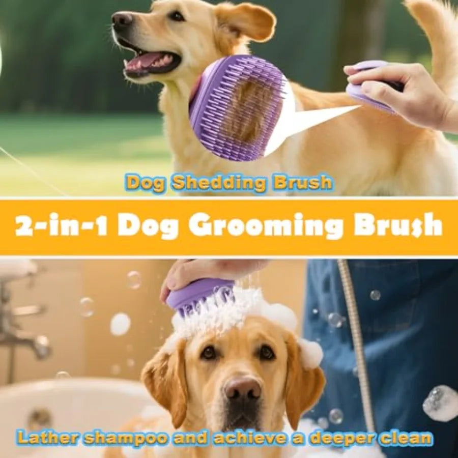 Premium Silicone Dog Grooming Brush For Bath And Massage Care