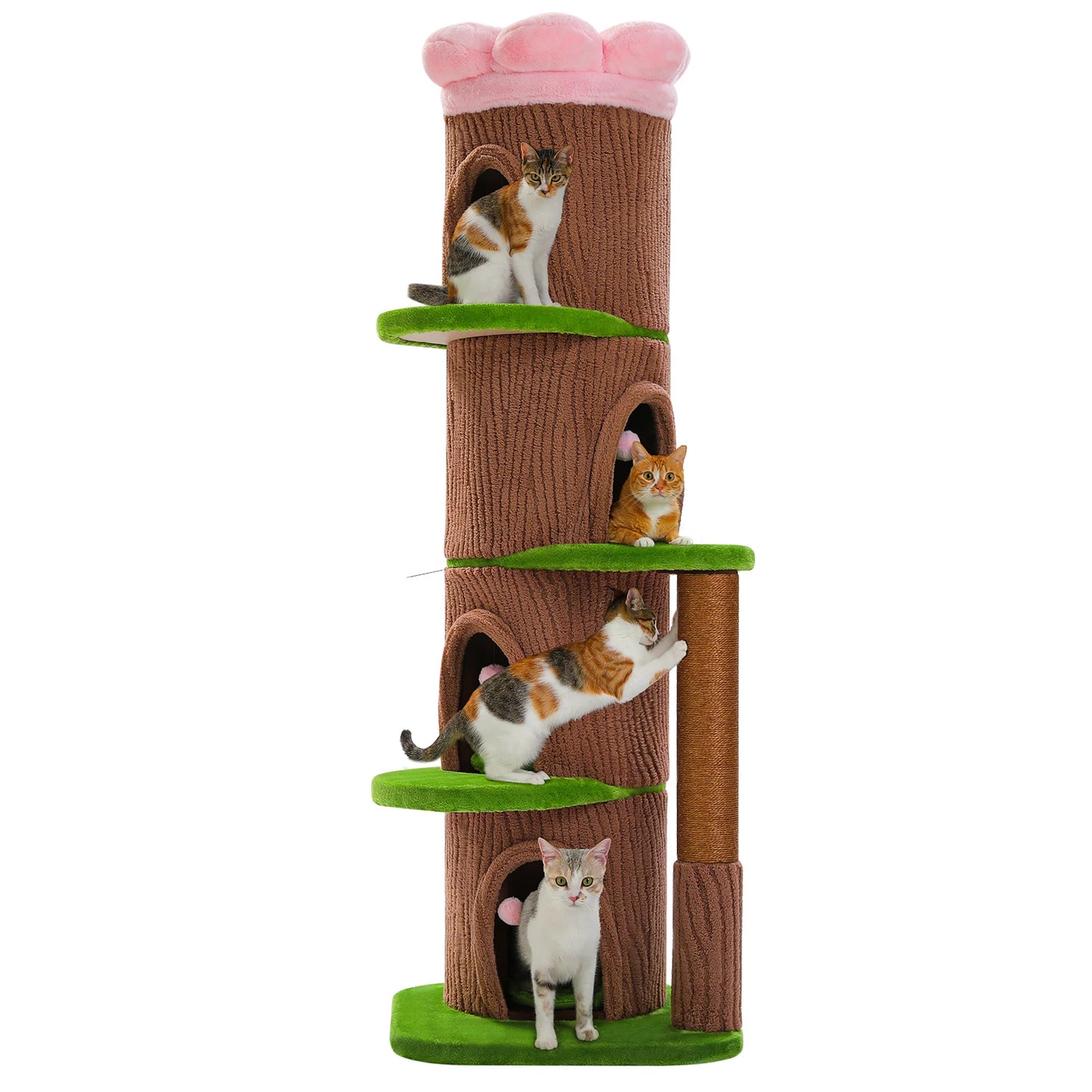 PAWZ Road Large Cat Tree Tower With 4 Luxurious Condos
