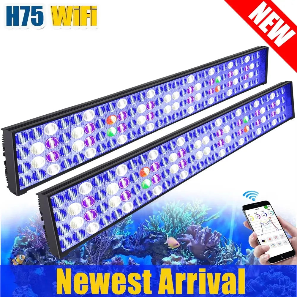 PopBloom WiFi LED Aquarium Light Full Spectrum Reef Corals Lamp