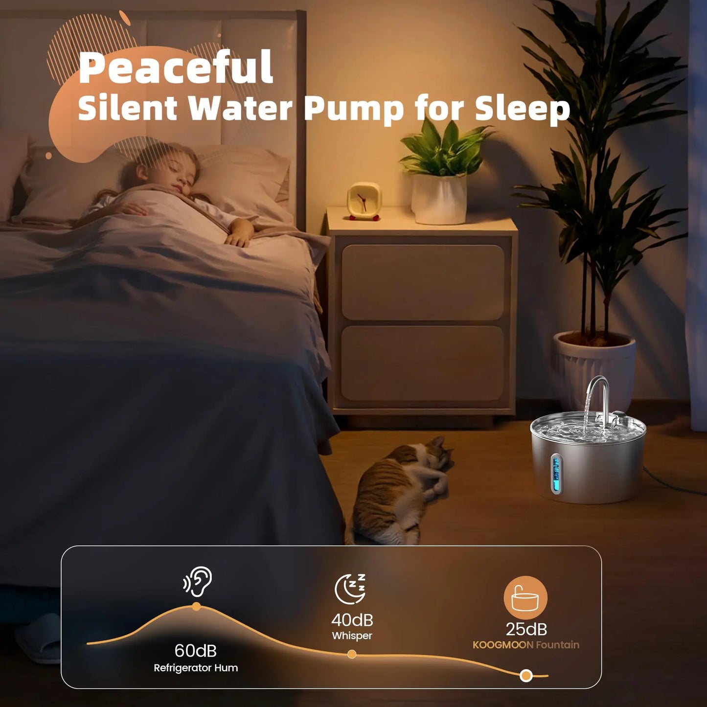 Automatic Stainless Steel Pet Water Fountain With Window