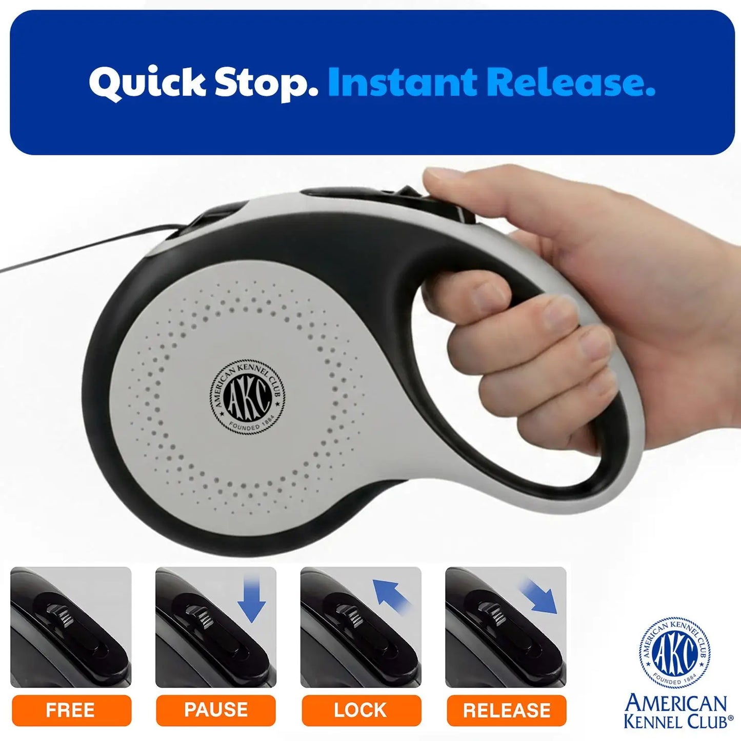 Retractable Dog Leash With One Hand Brake And Heavy Duty
