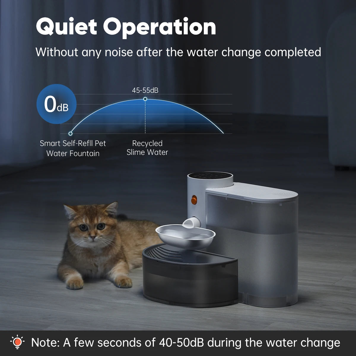 PetGravity Stainless Steel Cat Water Dispenser With Purifying Pouring
