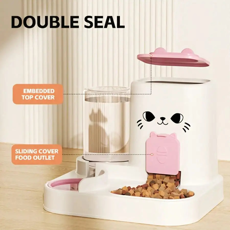 2-In-1 Cat Food And Water Dispenser All-In-One Auto Feeder