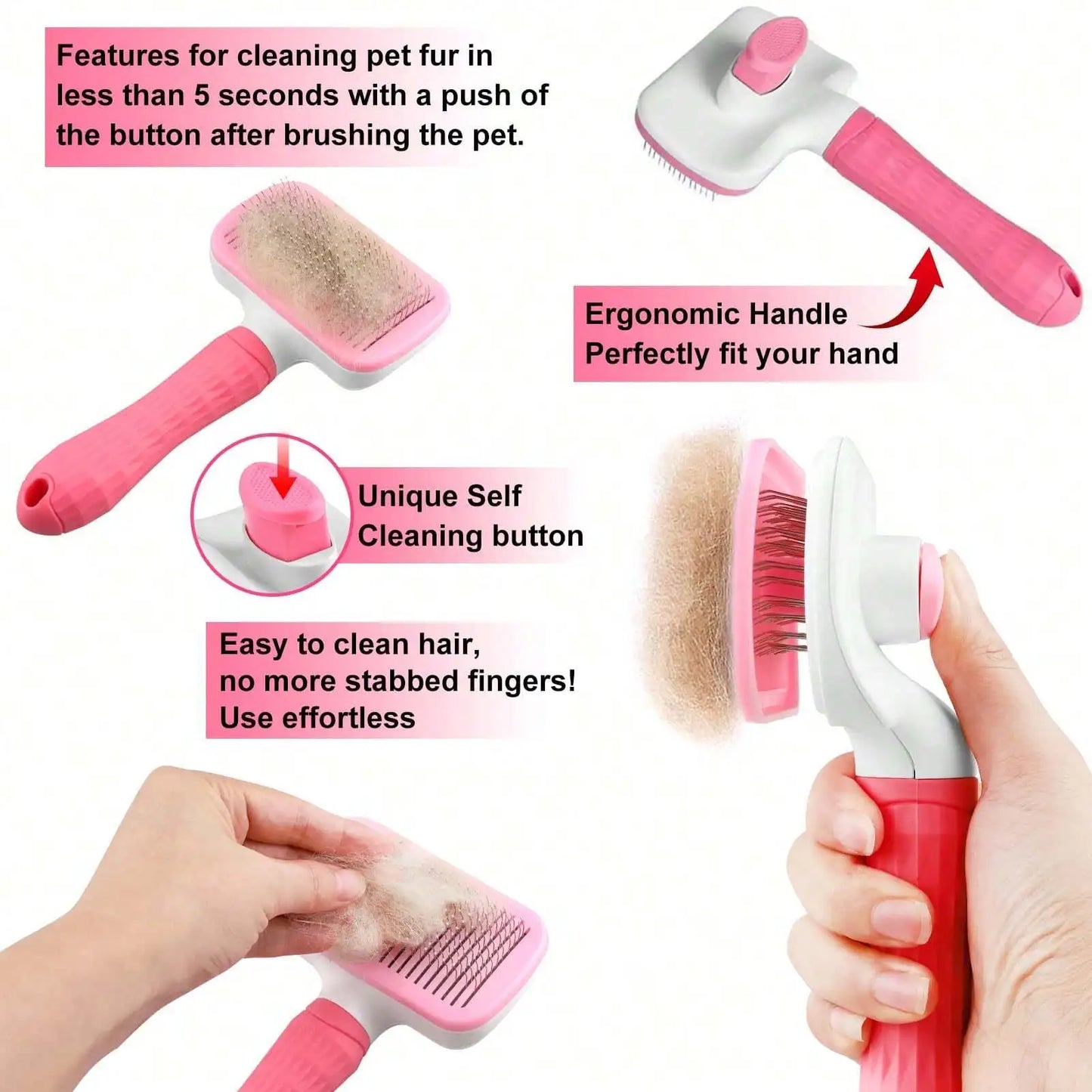 One Click Pet Grooming Brush Deshedding Tool For Dogs