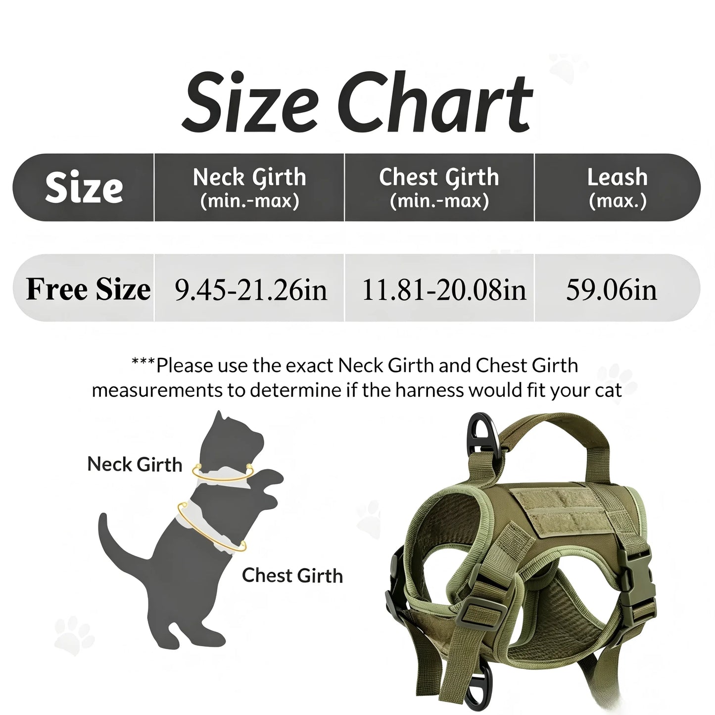 Tactical Cat Harness And Leash Set With Escape Proof Mesh