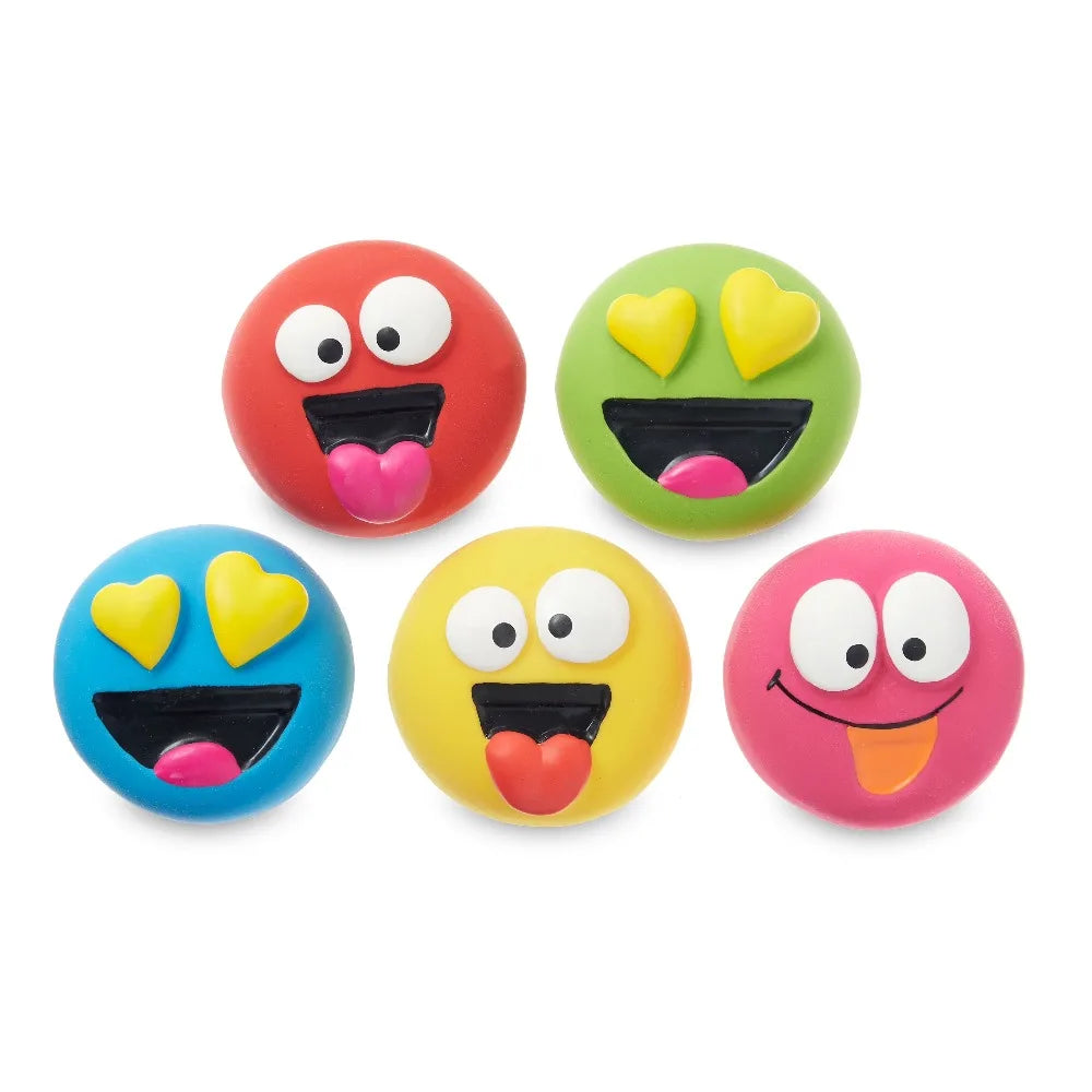 Emoticon Latex Dog Toys With Squeakers For Aggressive Chewers
