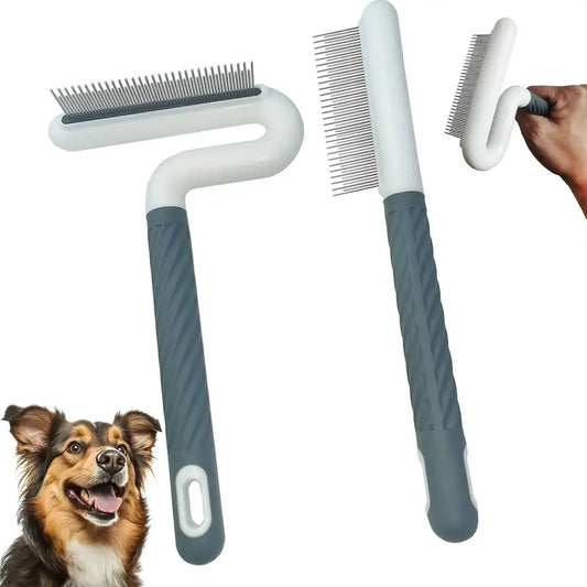 Dual Shape Pet Comb With Stainless Steel Teeth For Dogs And Cats