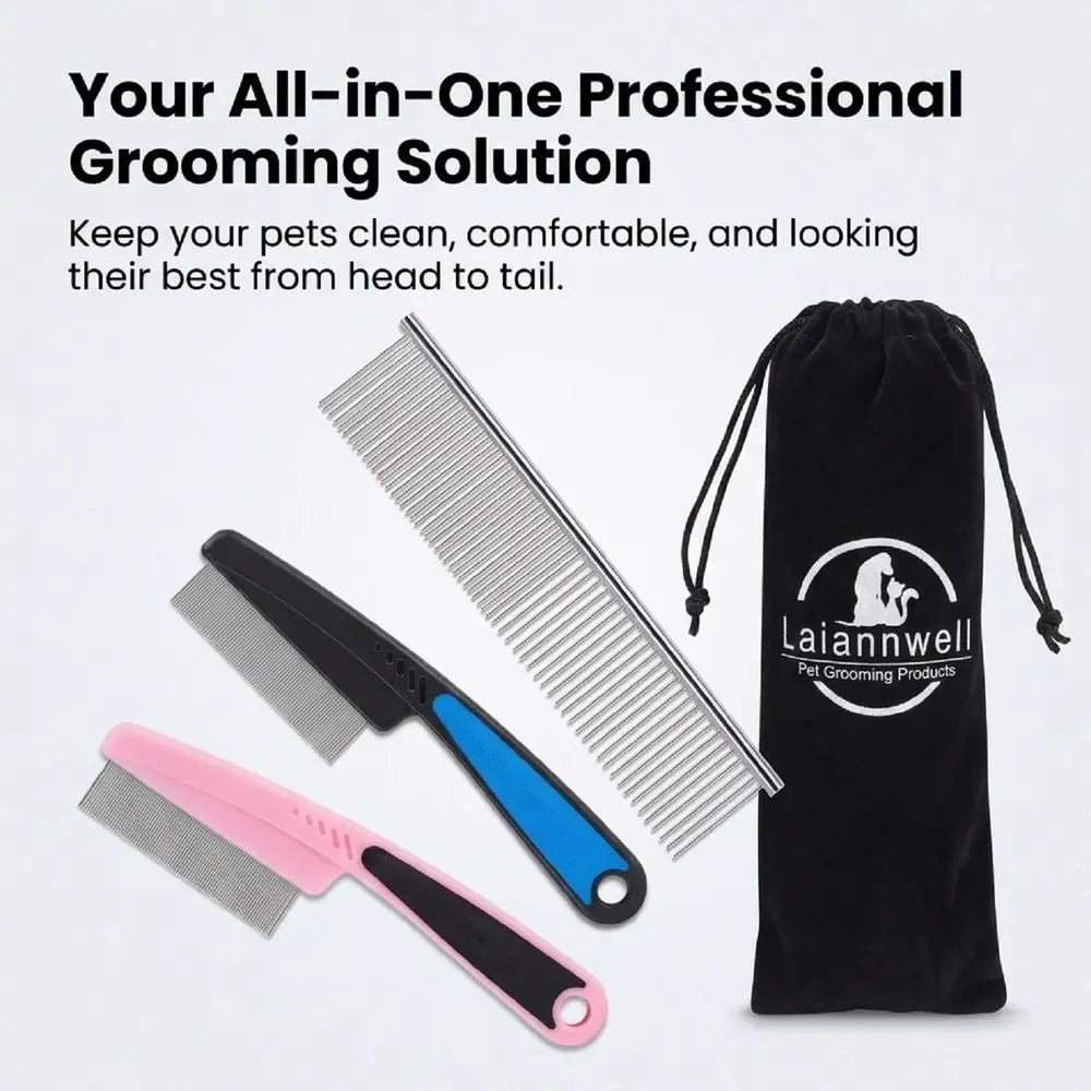 Cat Comb Grooming Kit Three Pack For Dogs And Cats