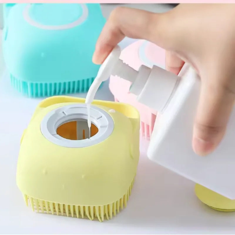 Multifunctional Soft Silicone Pet Bath Massage Brush For Dogs Cats