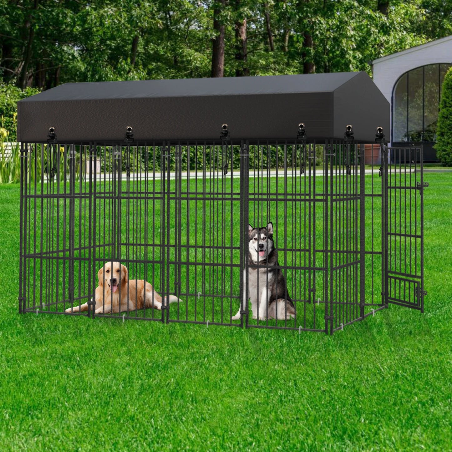 Outdoor Heavy Duty Dog Kennel With Roof For Large Dogs