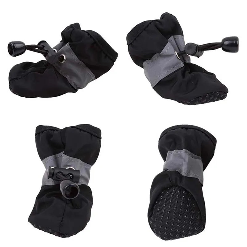 Dog Boots Waterproof Non Slip Reflective Strips Adjustable Drawstring