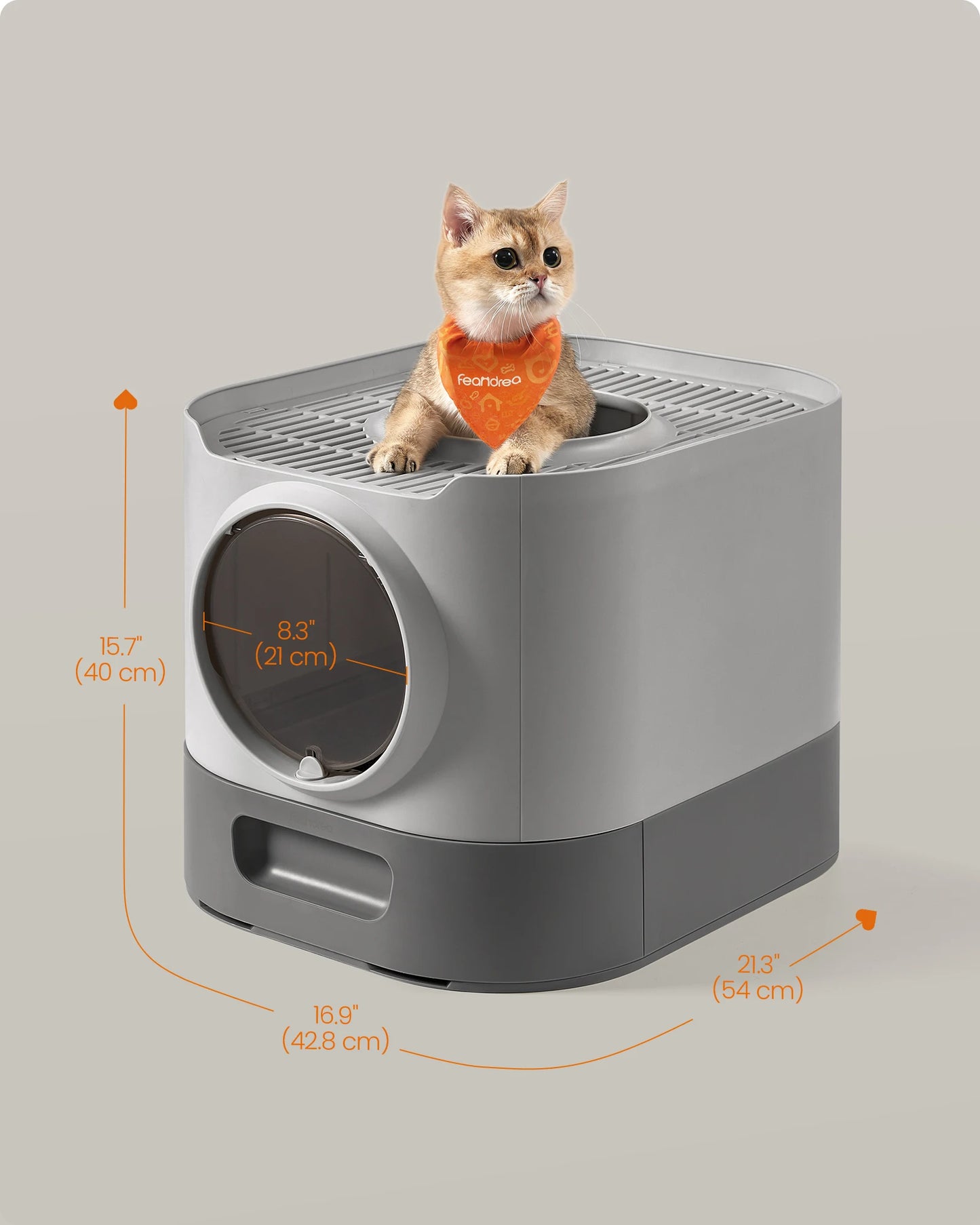 Feandrea Enclosed Cat Litter Box With Slide Out Tray