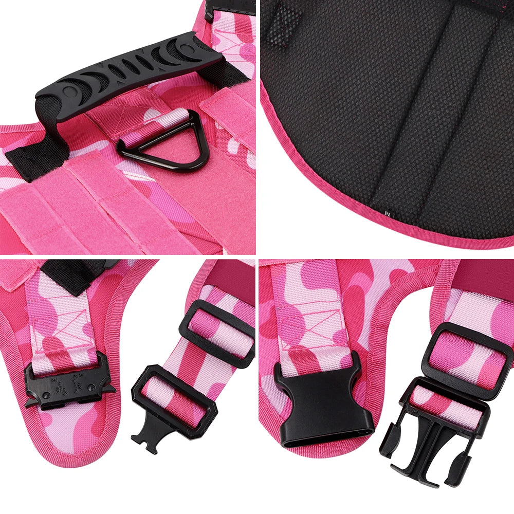 Military Camouflage Dog Harness Adjustable Nylon Vest