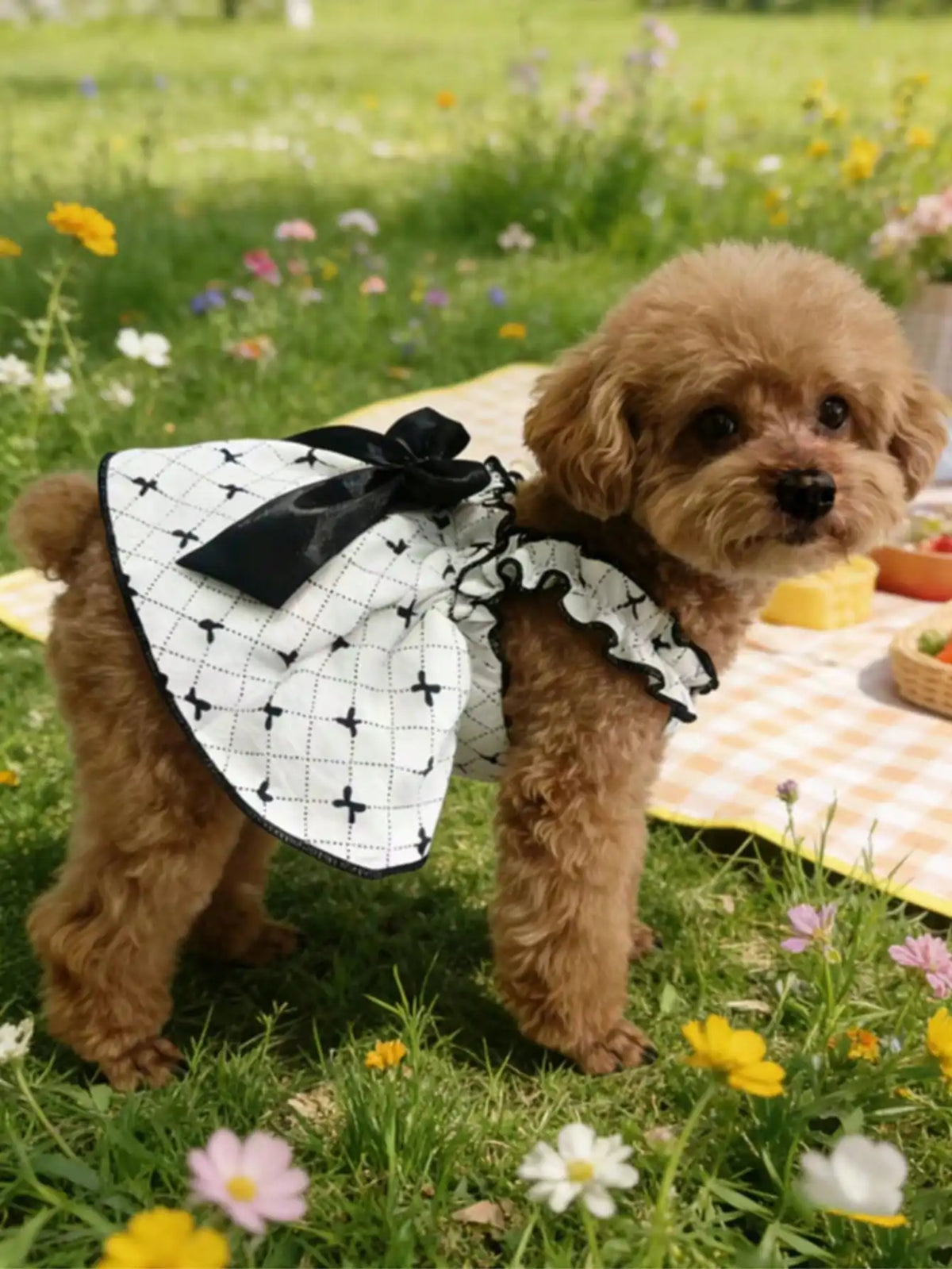 Romantic Ditsy Floral Sleeveless Pet Dress For Small Dogs