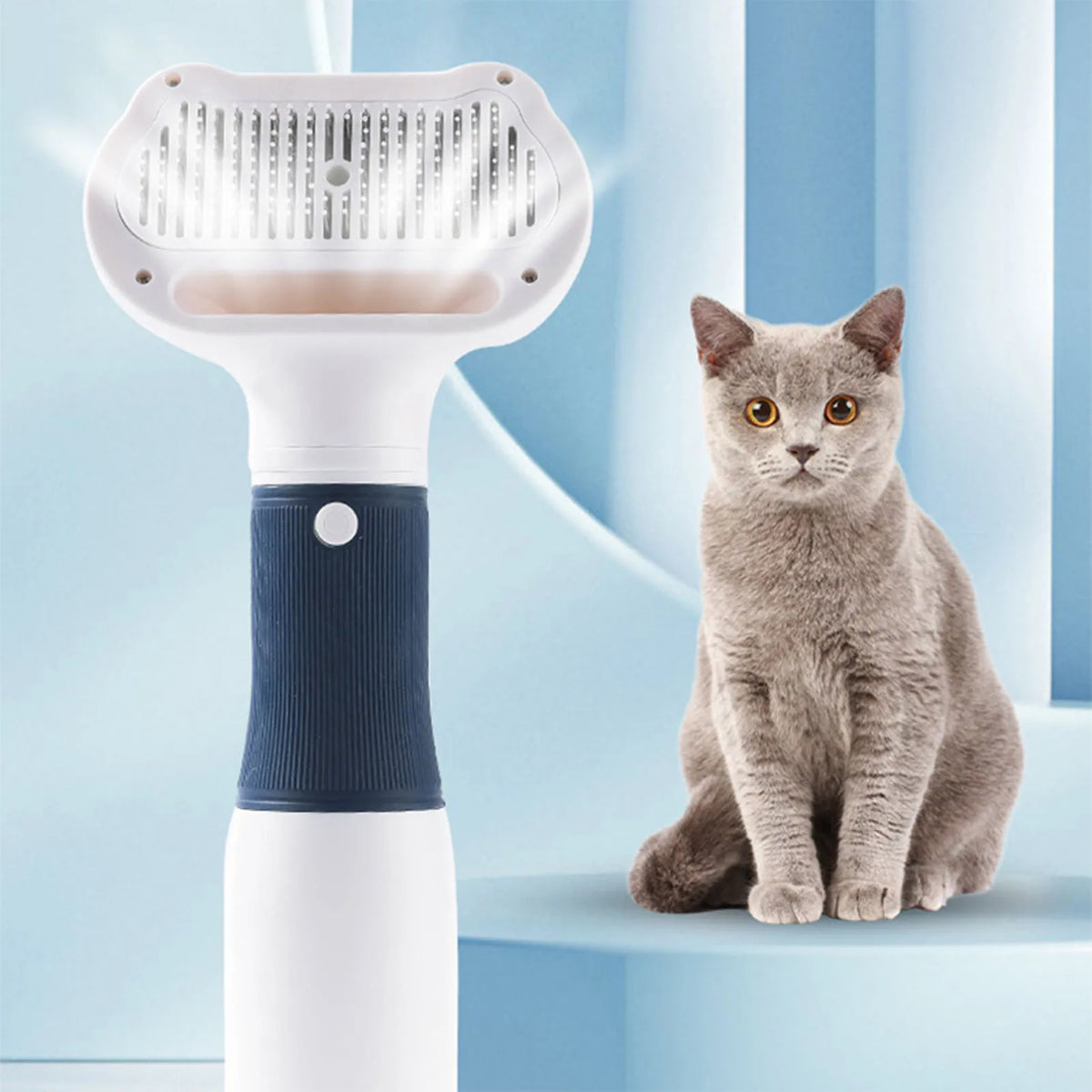 Pet Hair Dryer With Slicker Brush For Cat Grooming