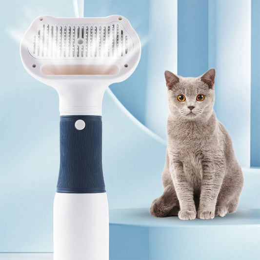 Pet Hair Dryer With Slicker Brush For Cat Grooming