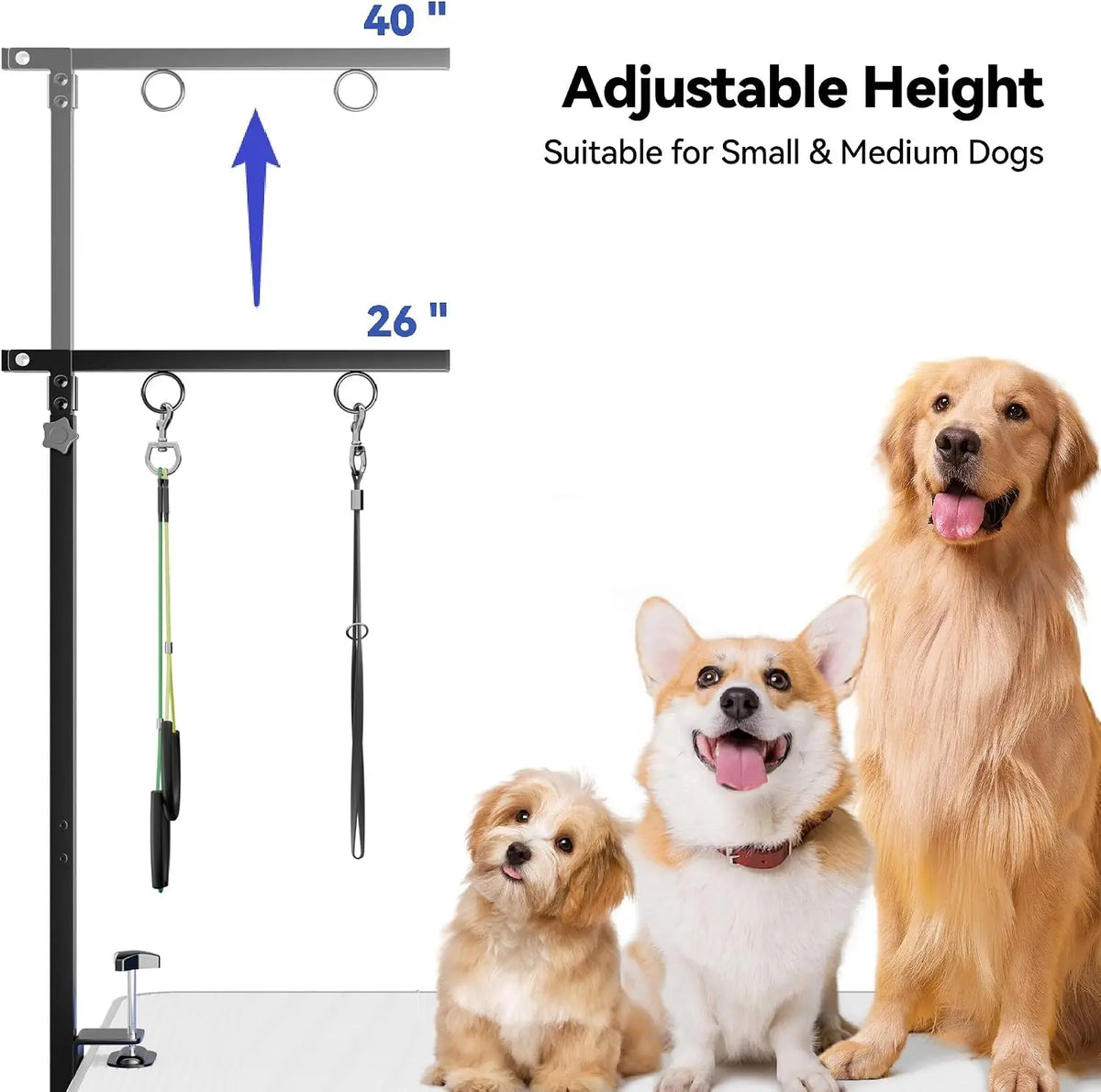 Adjustable Pet Grooming Hammock With Table Clamp Stand