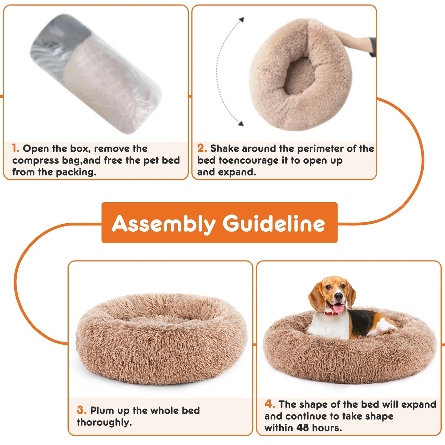 JHK Calming Dog Bed For Medium And Large Dogs Washable