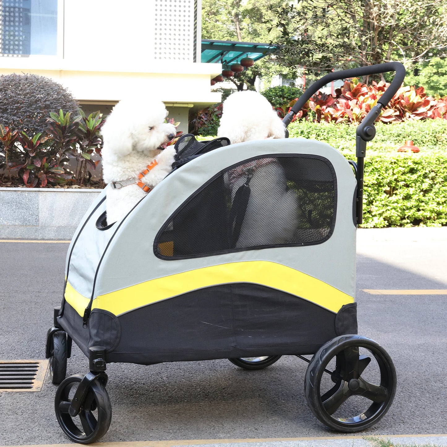 Dog Stroller for Two Dogs Foldable Pet Pram with Wheels