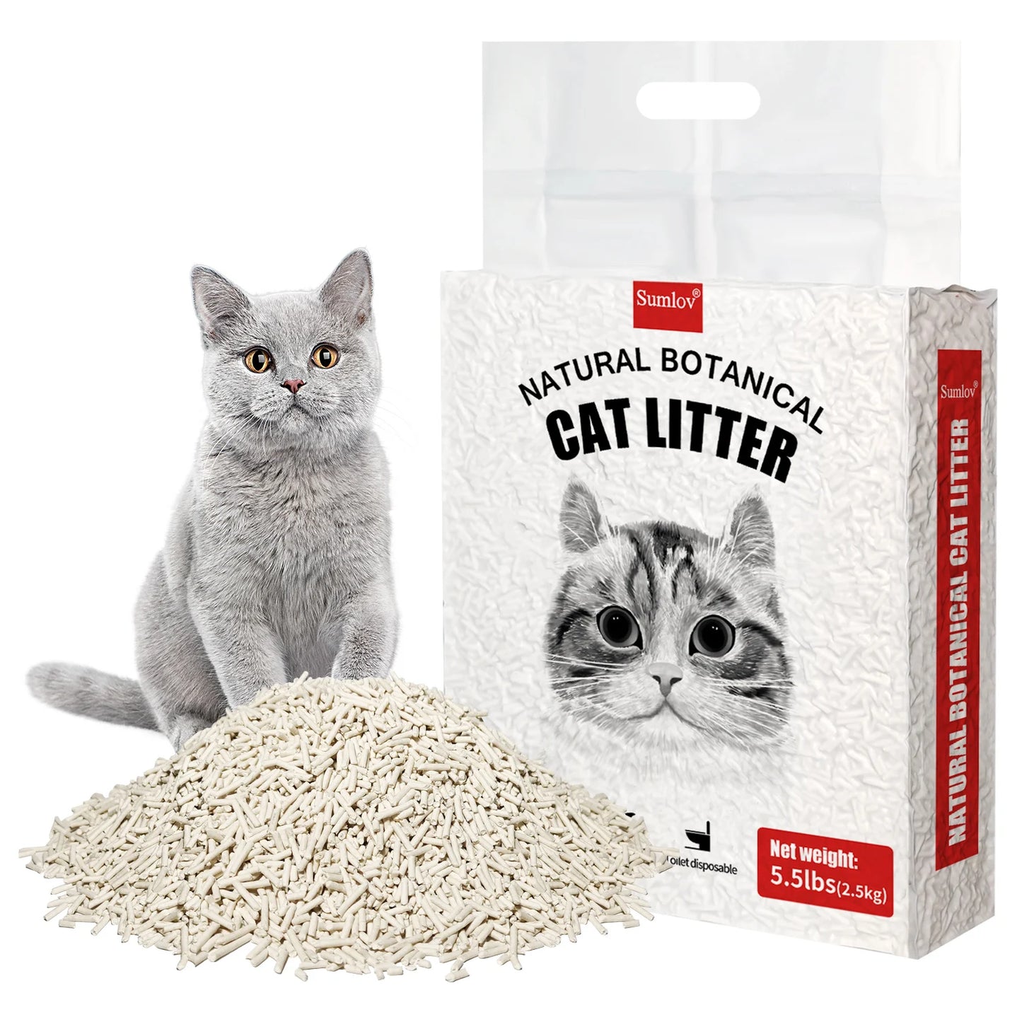 Sumlov Tofu Cat Litter Natural Botanical Dust-Free Flushable Odor Control