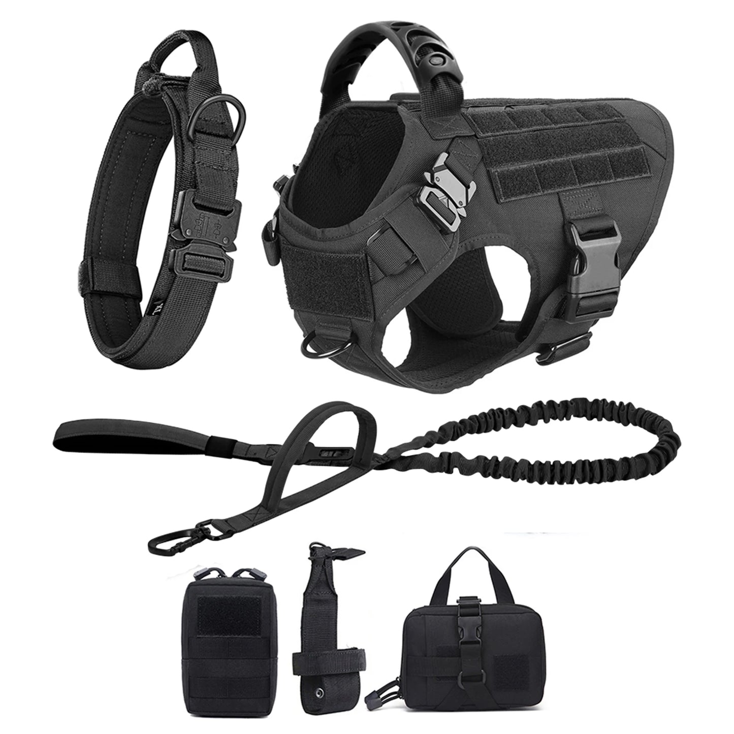 Nylon Dog Harness And Leash Set For German Shepherd Malinois Training