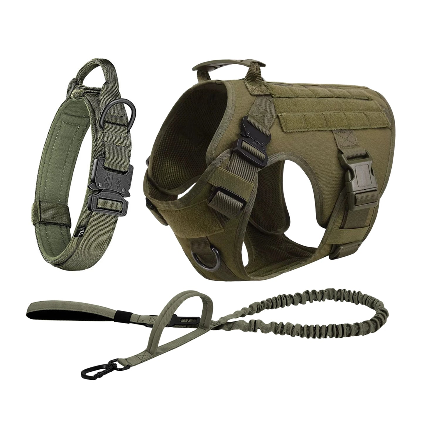 Tactical Dog Harness With Molle Pouches For Medium To Large Dogs