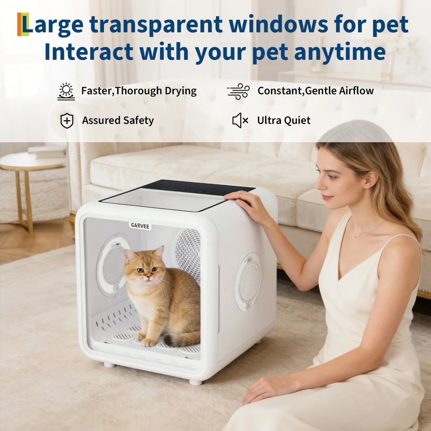 HiMISS Automatic Pet Drying Box 360 Degree Smart Temperature Control