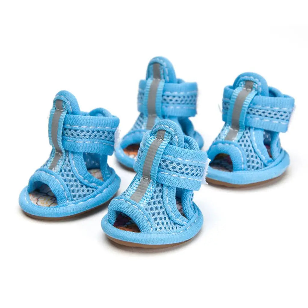 Dog Mesh Sandals Anti Slip Reflective Strap Breathable Shoes