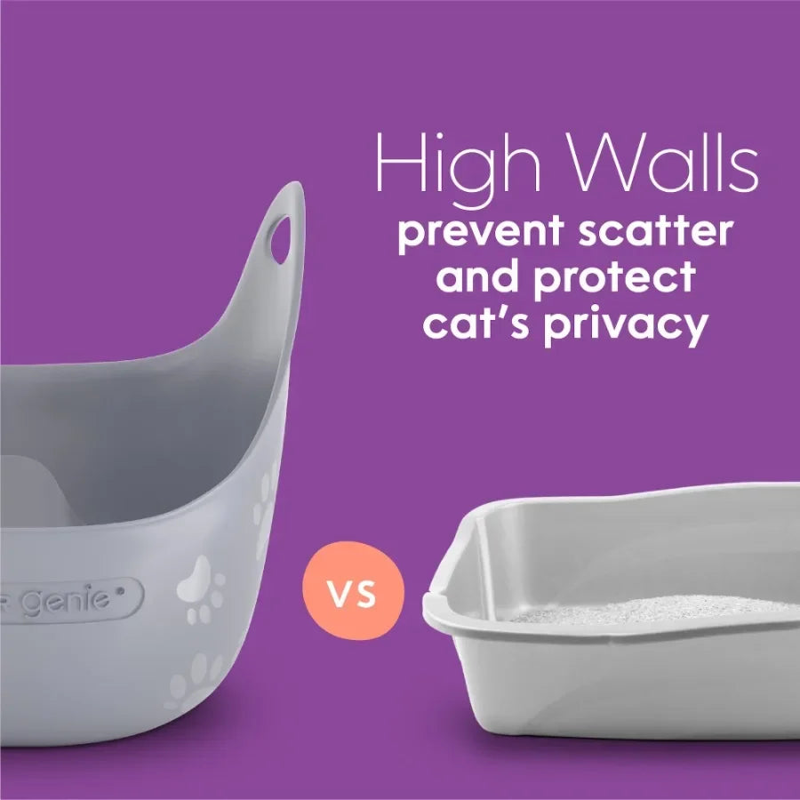 Durable Plastic Cat Litter Box With Easy Grab Handles