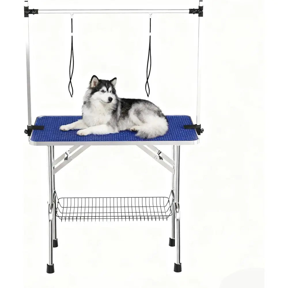 Pet Grooming Table With Adjustable Height And H-Type Arm Non-Slip
