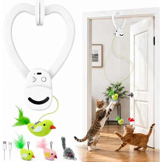 Indoor Cat Toy USB Rechargeable Automatic Bird Wand Chase