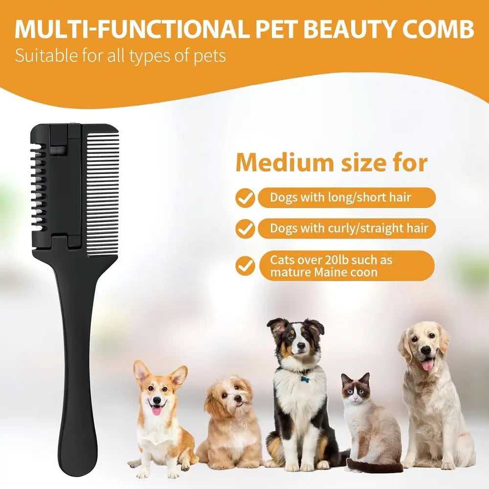 Grooming Two Combs for Dogs and Cats With Twenty Blades
