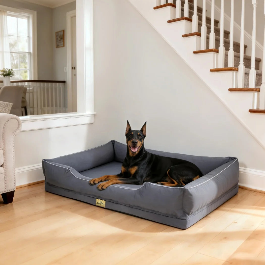 BORWART CN Large Orthopedic Dog Bed Sofa With Bolster Sides