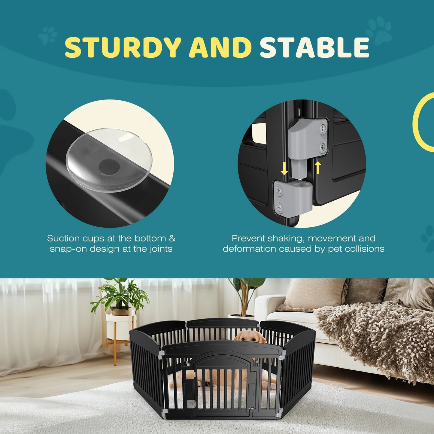 JHK Plastic Expandable Dog Playpen For Indoor And Outdoor Use