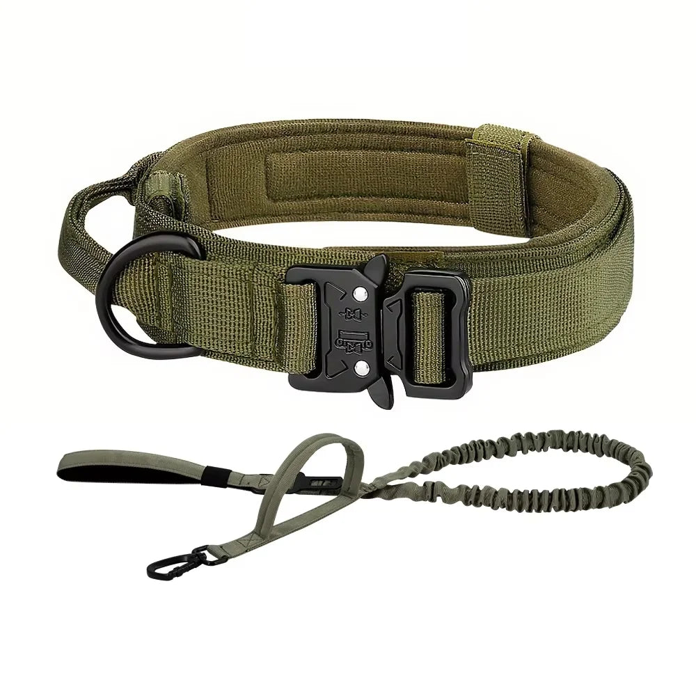 Nylon Adjustable Tactical Dog Training Collar And Leash Set
