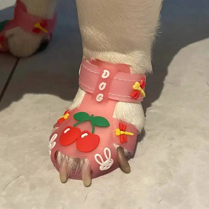 Silicone Summer Dog Sandals Nonslip Jelly Style Waterproof Puppy Shoes