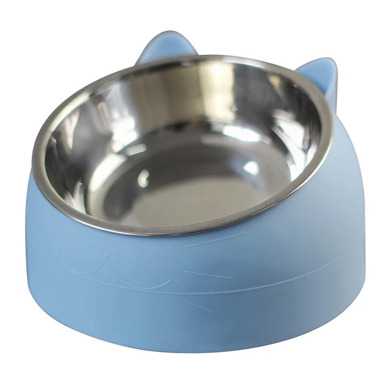 Stainless Steel Cat Bowl With Non-Slip Base And 15-Degree Tilt