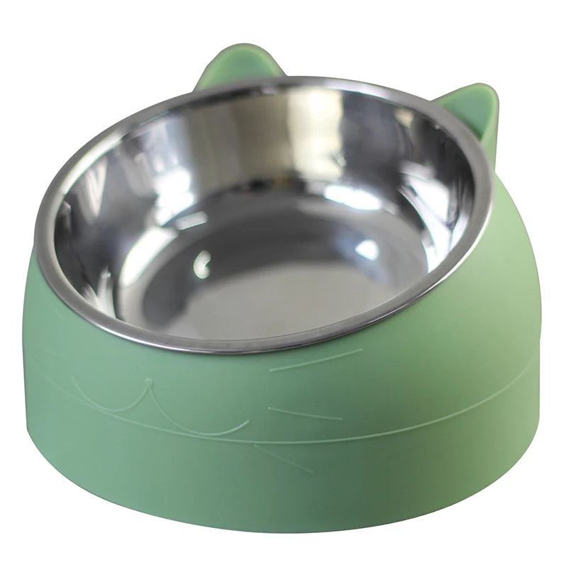 Stainless Steel Cat Bowl With Non-Slip Base And 15-Degree Tilt