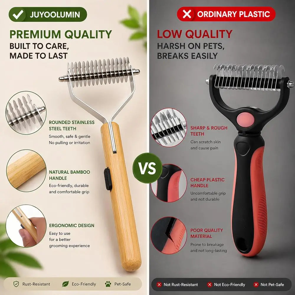 4-In-1 Pet Grooming Kit For Medium To Long Haired Cats And Dogs