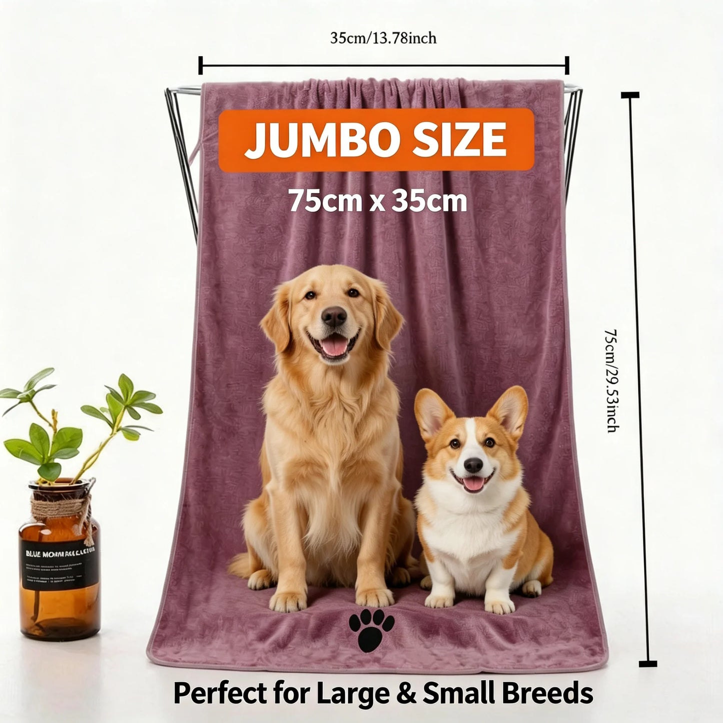 Pet Bath Towel Microfiber Quick Dry For Dogs And Cats
